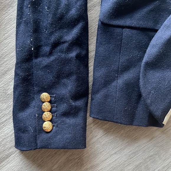 J CREW Navy Wool Blazer Size 2 - Picture 4 of 6